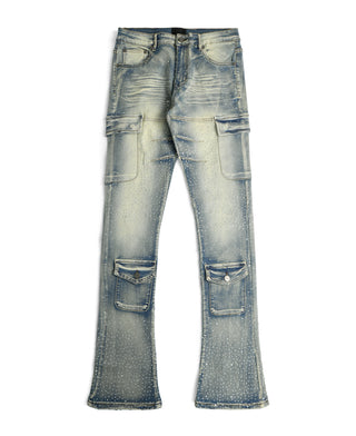 Sinner Flared Cargo - Light Wash