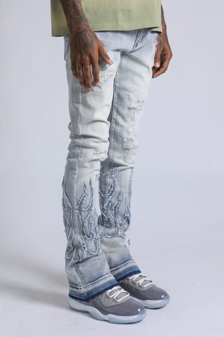 Flames Jean - Light Wash
