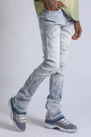 Flames Jean - Light Wash