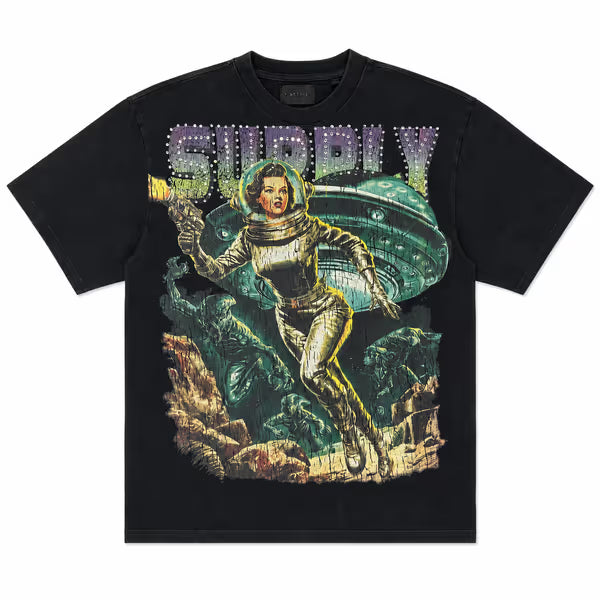 Space Cadet Black Tee – front